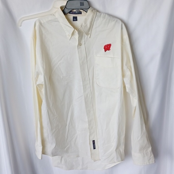 Port Authority Other - Port Authority Embroidered Cream UW L/S Button Up Shirt, sz L